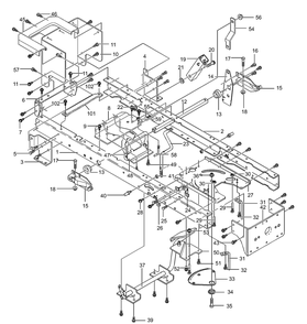Frame Assembly (Part 1) Diagram and Parts List for 465615X99A 2001 Briggs and Stratton Lawn Tractor